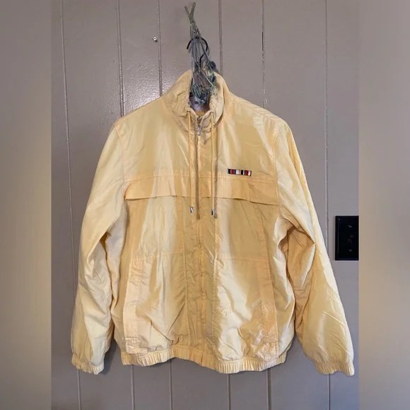 Catalina Vintage Track Windbreaker Jacket Yellow Gold Size Medium Lined - Picture 3 of 9